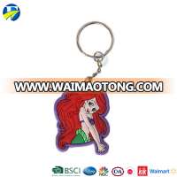 F J brand kids soft pvc key chain fashion mermaid 2017 cartoon plastic key ring design your own keychain