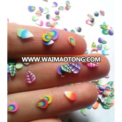 6mm  Leaves  Polymer Clay Fimo Slices Cane Leaves Slices For small confetti Slime Charms  Nail Art decoration designs stickers