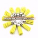 1-1/2 Inch Flat Suede Cord Yellow Leather Tassel Charm With CCB Silver Cap For Keychain Cellphone Straps Jewelry Charms