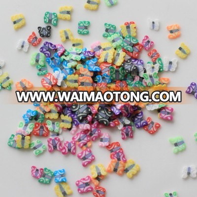 Wholesale Fimo Polymer Clay Butterfly Slices Slime Charm Nail Art 3D Stickers Decoration