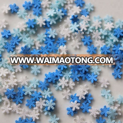 New Arrival 5mm Baked Polymer Clay Tiny Snowflake Slice Stickers For Phone Beauty Christmas Party Decoration